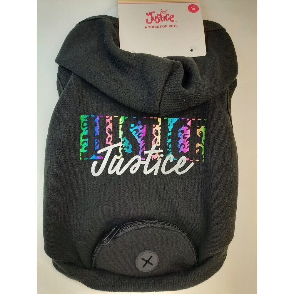 Dog Black Fleece Jacket Hoodie Size Small, Jack Russell, Pug, Shih Tzu 13 In